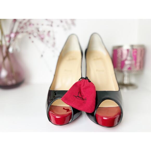 Christian Louboutin New Very Prive 120 Black Patent Leather Pumps Size 10 NWB - Picture 8 of 15